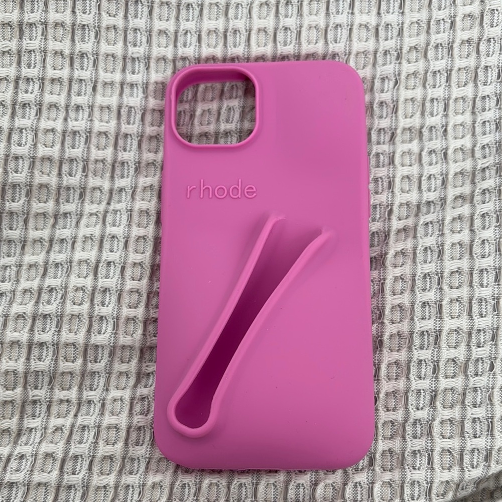 RHODE Pink Minimalist iPhone Case with Diagonal Design